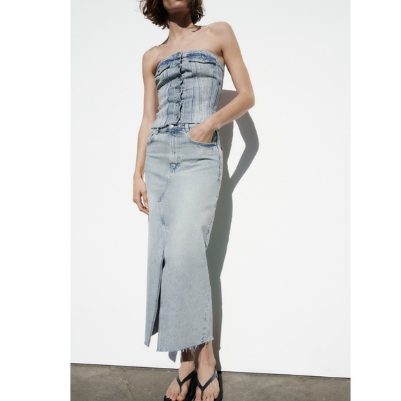 Zara DENIM SKIRT TRF - Picture 15 of 16